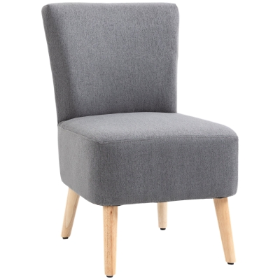 Fauteuil lounge style scandinave piètement bois tissu gris