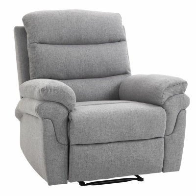 Fauteuil de relaxation inclinable manuel tissu gris clair chiné