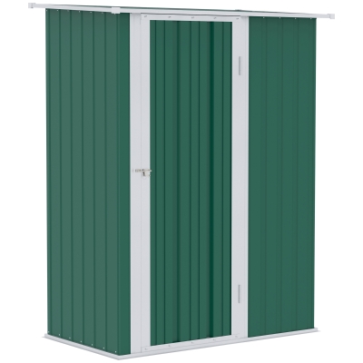 Outsunny Outdoor Storage Shed Steel Garden Shed w/ Lockable Door for Backyard Green