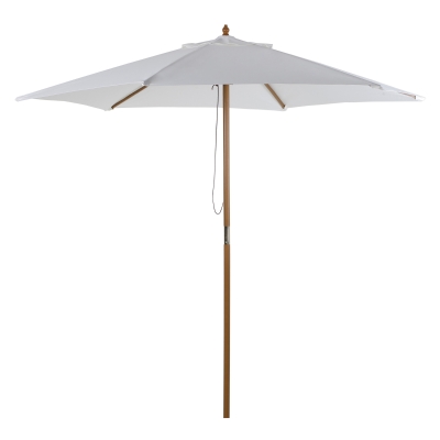 Parasol droit hexagonal dim. Ø 2,5 x 2,3H m bambou polyester