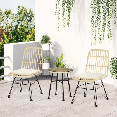 Ensemble bistro de jardin 2 places 3 pièces style exotique