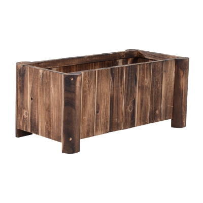 Jardinière sur pied style rural chic bois carbonisé