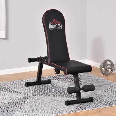 Homcom Banc de musculation pliable 130 x 37 x 45-108 cm Noir