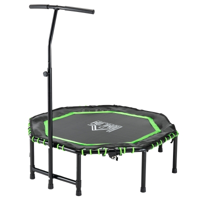 HOMCOM Fitness-Trampolin Grün+Schwarz 122 x 122 x 122-138 cm