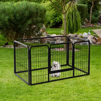 Gard modular pentru animale 125x80x70cm Negru