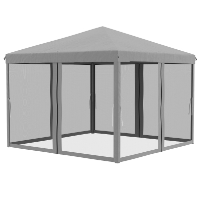 Outsunny Faltpavillon mit Moskitonetz 296 cm x 295 cm x 265 cm