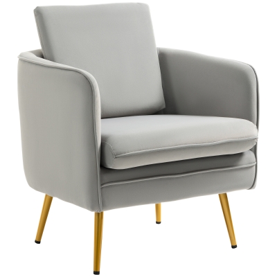 HOMCOM Armsessel Samtoptik Vintage-Design