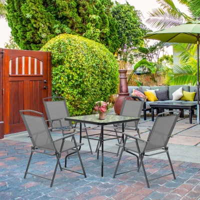 Outsunny Set mobile da giardino 80cm x 80cm x 70cm Grigio