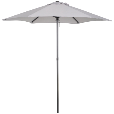 Outusnny Ombrellone da Giardino con Palo Centrale in Alluminio, Φ196cm, Grigio Chiaro