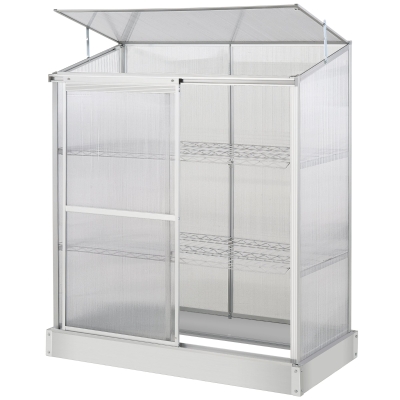 Outsunny Sun Plate 3-Tier Greenhouse w/ Foundation Clear 140.5H x 129.5L x 58Wcm