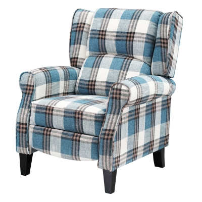 HOMCOM Single Armchair Sofa Push Back Recliner Living Room Furniture Cushion Padded Seat w/Armrest