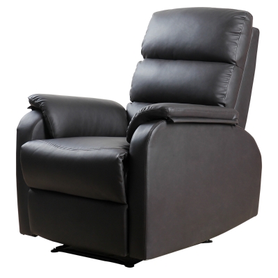 Fauteuil relax inclinable revêtement synthétique brun foncé