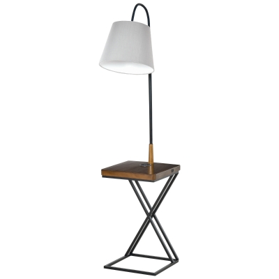 Table d'appoint lampadaire en bois de pin
