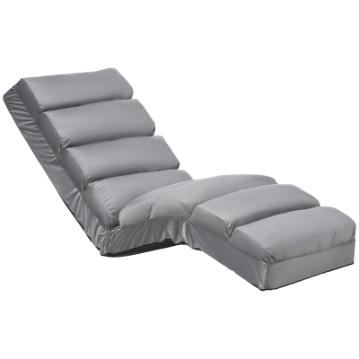 HOMCOM Folding Sofa Bed Lounge Floor Chaise Sleeper Seat Chair w/ Pillow, Dark Grey
