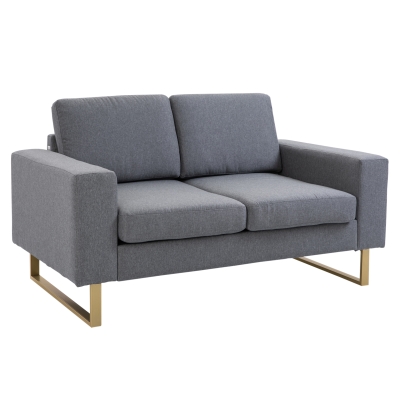 HOMCOM Seater Sofa, Linen, 145Wx82Dx78H cm-Grey