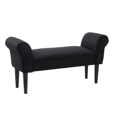 HOMCOM Banquette Capitonnée Noire 102 x 31 x 51 cm