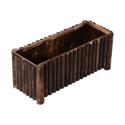 Outsunny Fir Plant Pot Raised Flower Bed Wooden Rectangualr Planter Container Box Wood 4 Feet 100Lx 40Wx40H cm
