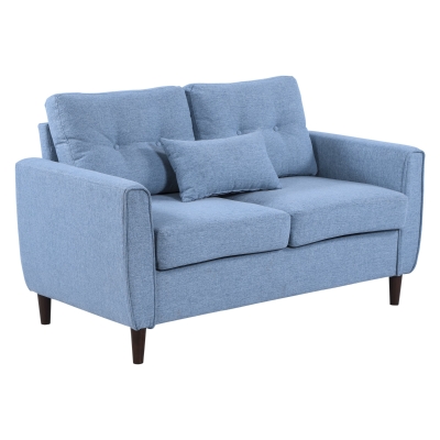 HOMCOM Two-Seater Linen Sofa - Blue