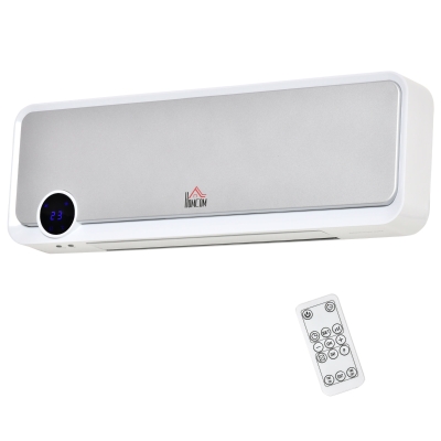 Radiateur soufflant céramique mural 2000 W télécommande blanc argenté