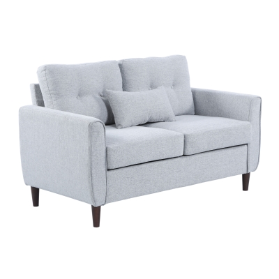 HOMCOM Two-Seater Linen Sofa - Grey