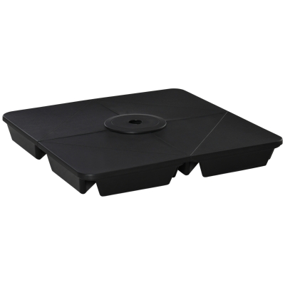 Outsunny 4 Pesos para Base de Sombrilla Rellenable de Arena 80 kg con Asa 4 Piezas para Base Cruzada de Parasol Sombrilla Cantilever para Jardín Exterior 89x89x11 cm Negro