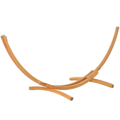 Outsunny Soporte para Hamaca de Madera 325x120x118 cm Estructura para Hamaca Doble Carga Máx. 220 kg para Jardín Terraza Interiores y Exteriores Natural