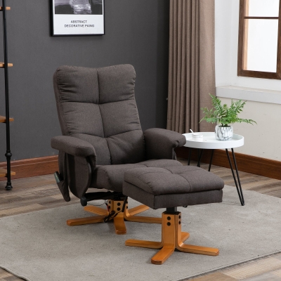 HOMCOM Poltrona Massaggiante 80x86x99cm Marrone