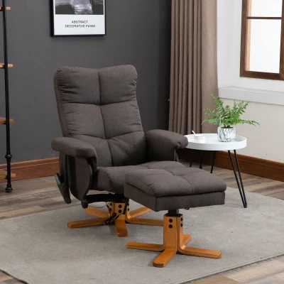 HOMCOM Poltrona Massaggiante 80x86x99cm Marrone