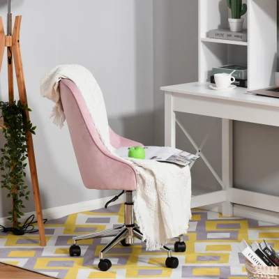 Vinsetto Sedia da ufficio, 57x61x86-96cm, Rosa