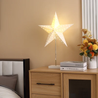 HOMCOM Lampada da Tavolo a Stella, 46x15x71cm, Bianco