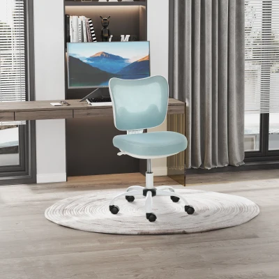 Vinsetto Sedia da ufficio, 46x51x78-87.5cm, Bianca e Azzurra