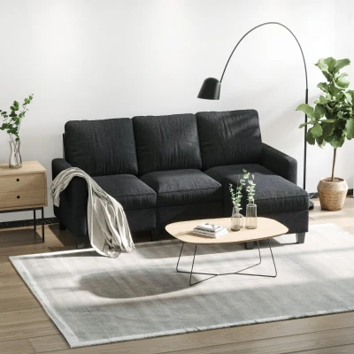 HOMCOM Divano Letto angolare 197x139x91 cm, Grigio