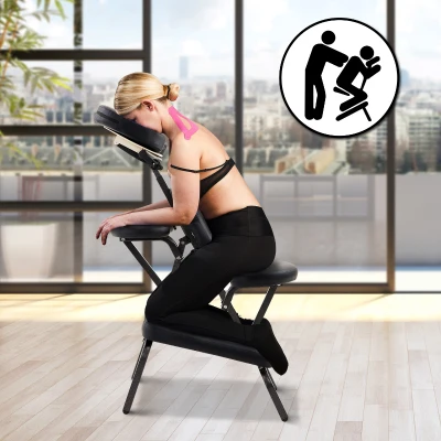 HOMCOM Sedia da Massaggio, 46x72x138cm, Nero
