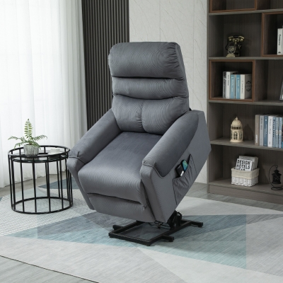 HOMCOM Poltrona Reclinabile Massaggiante 79x97x103 cm Grigio