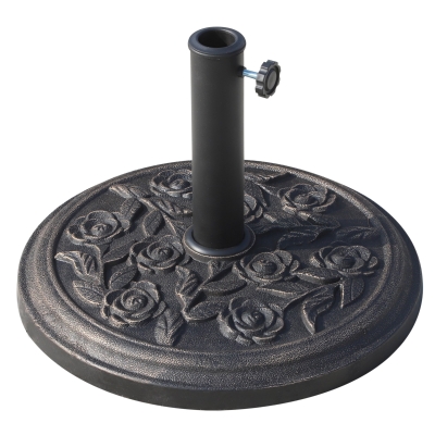 Outsunny Base per Ombrellone 9kg in Resina con Finiture in Bronzo Φ45.5 x 31.5cm Nero