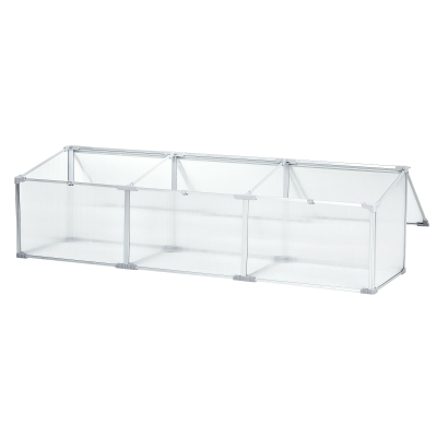 Outsunny Invernadero de Jardín 180x51x51 cm Aluminio Policarbonato Transparente Vivero Casero para Plantas Cultivos Protección UV y Resistente