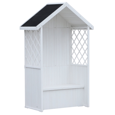 Outsunny Wooden Storage Seat Bench-White
