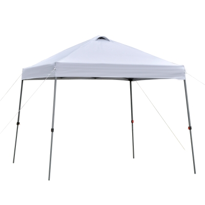 Outsunny Cenador Plegable 3x3m Portátil de Jardín con Bolsa de Transporte con Ruedas Acero para Exterior Fiestas Camping Blanco