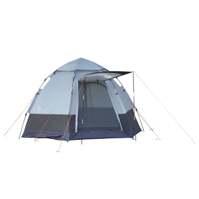 Outsunny Kuppelzelt, Campingzelt für 3-4 Personen, 260 cm x 260 cm x 150 cm, Grau + Schwarz