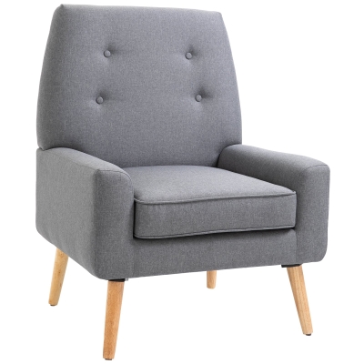 HOMCOM Armchair, 78Wx68Dx99H cm-Light Grey