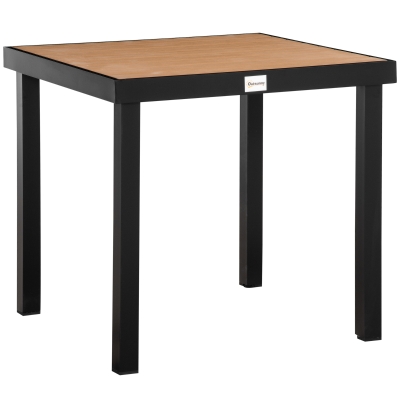 Outsunny Gartentisch für 4 Personen, Aluminium 80c m x 80 cm x 74 cm