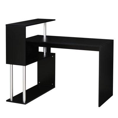 Bureau d'angle design contemporain bibliothèque intégrée en S