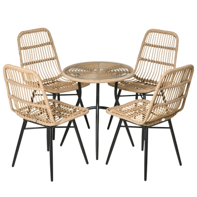 Outsunny 5-teilige Gartenmöbelset aus PE-Rattan