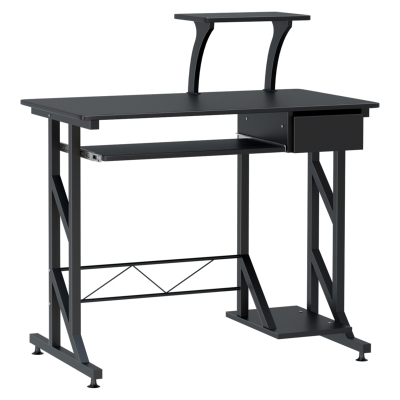 HOMCOM Bureau Informatique MDF Noir 90 x 50 x 95 cm