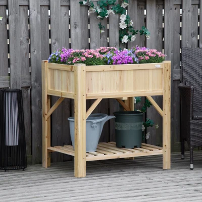 Outsunny Fioriera 78.5cm x 58cm x 81cm Natural Wood