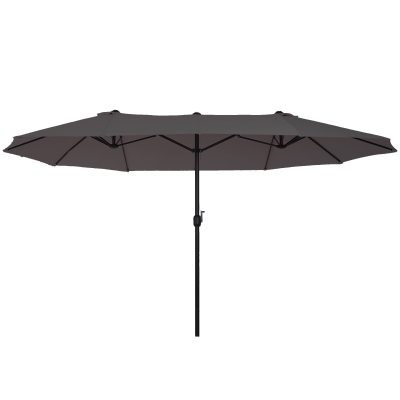 Outsunny Ombrellone Parasole da Giardino Esterno Tessuto Poliestere Grigio