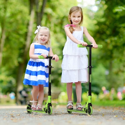 HOMCOM Kids Scooter Foldable Kick Scooter with Adjustable Height Brake for Boys and Girls