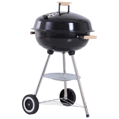 OUTSUNNY Portable Round Kettle Charcoal Grill BBQ Smoker with Lid Outdoor Heat Control Party Patio Barbecue Garden
