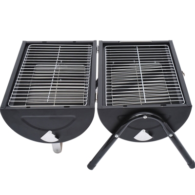 Outsunny Portable Folding Charcoal BBQ Grill Outdoor Tabletop Barbecue Grill Easy to Carry for Garden Camping Picnic Party