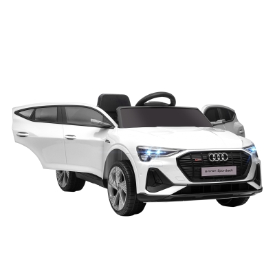 HOMCOM Kinder-Elektroauto für 3-5 Jahre, 3-8 km/h, Weiß, 108 x 60 x 47 cm